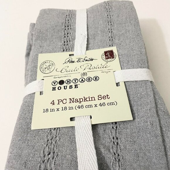 Vintage House Park B. Smith Napkins 4 Pc 18" x 18" - Picture 14 of 16